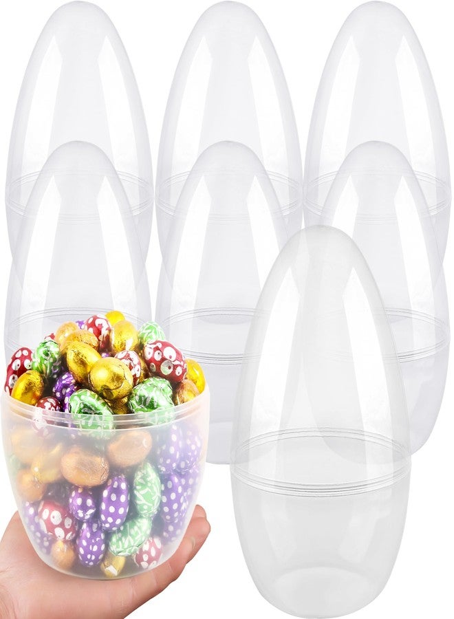 Restroma 12 Inch/ 10 Inch/ 8 Inch Giant Clear Easter Eggs Fillable 4/5/ 6/7/ 8/10/ 12 Pcs Jumbo Plastic Easter Eggs Large Clear Easter Egg Empty for Adult Kids Easter Party - Image 1