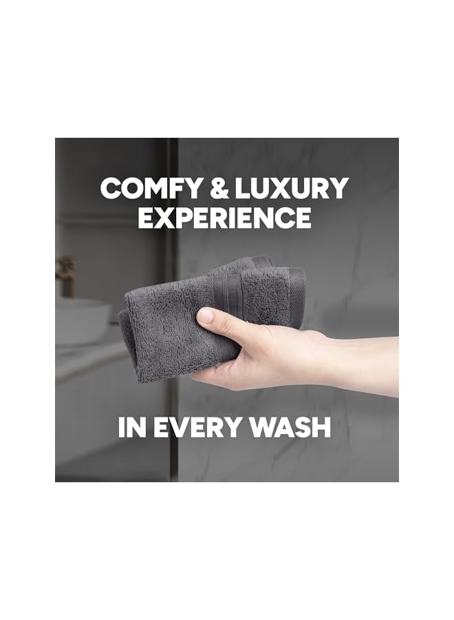 The Bros Washcloths Set (Pack of 12) Size 30 x 30 cm - 100% Cotton Soft Face Towels, Quick Drying Wash Cloths, Highly Absorbent Hand Towels, Perfect for Hotels, Spas and homes (Grey) - Image 4