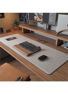 MAOGEDA Multifunctional Felt Desk Mat, Computer Mouse Pad, Office Desk Mat 90cm X40cm Large Felt Mouse Pad, Extended Gaming Mouse Pad, Computer Desk Mat, Non-slip and Waterproof Office Desk Mat Protector (Light Gray)  - Image 1