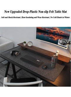 MAOGEDA Multifunctional Felt Desk Mat, Computer Mouse Pad, Office Desk Mat 90cm X40cm Large Felt Mouse Pad, Extended Gaming Mouse Pad, Computer Desk Mat, Non-slip and Waterproof Office Desk Mat Protector (Light Gray)  - Image 2