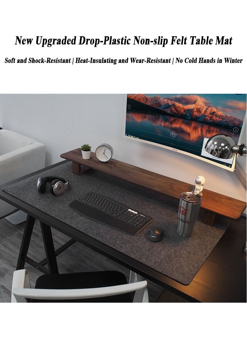 MAOGEDA - Multifunctional Felt Desk Mat, Computer Mouse Pad, Office Desk Mat 90cm X40cm Large Felt Mouse Pad, Extended Gaming Mouse Pad, Computer Desk Mat, Non-slip and Waterproof Office Desk Mat Protector (Light Gray) - Image 1