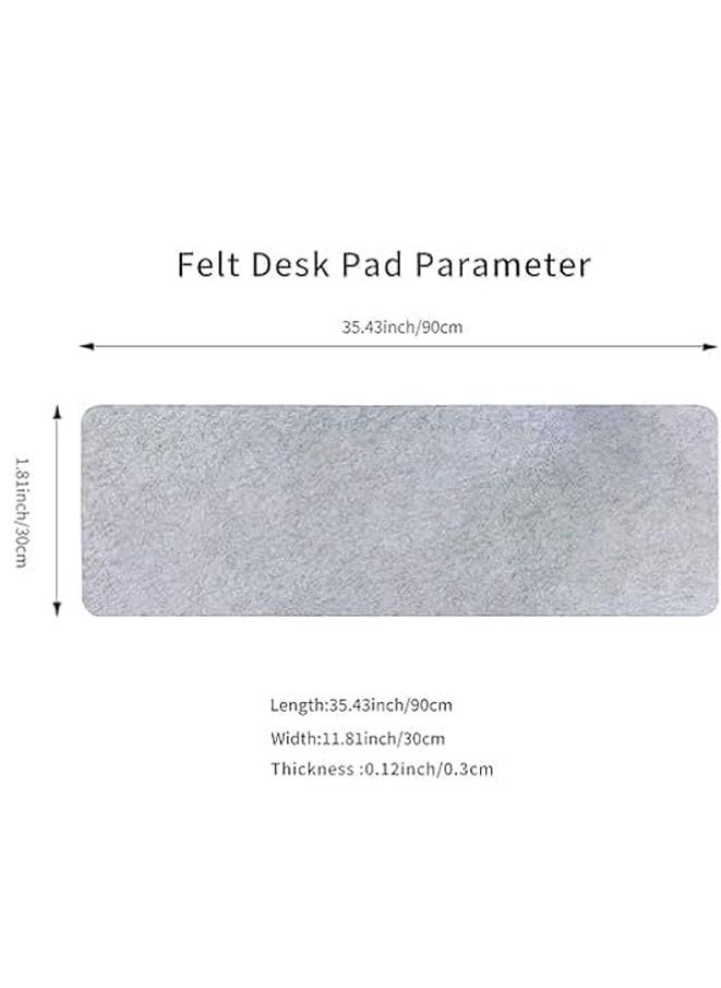 MAOGEDA - Multifunctional Felt Desk Mat, Computer Mouse Pad, Office Desk Mat 90cm X40cm Large Felt Mouse Pad, Extended Gaming Mouse Pad, Computer Desk Mat, Non-slip and Waterproof Office Desk Mat Protector (Light Gray) - Image 1
