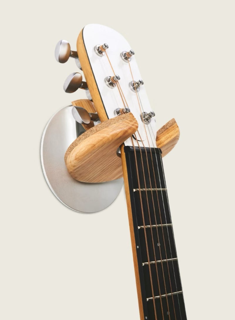Generic Musical Instrument Wall Mount, Single Guitar Hanging Stand, Suitable for Electric/Acoustic/Folk Guitars, Fluid White - Image 1
