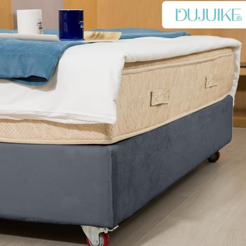 DUJUIKE Velvet Bed Frame Cover, Bed Base Wrap Cover, Alternative to Traditional Valance Bed Sheet Skirt Cover, Fully Elastic Around The Base of Your Bed, Easy to Install (Twin Bed Width:47-51", Grey) - Image 4
