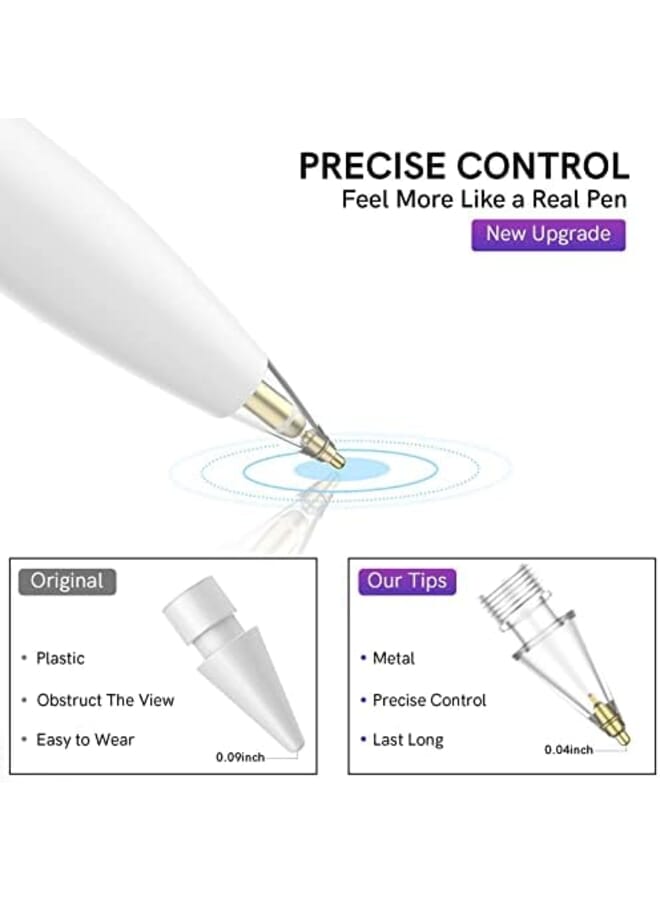 KASTWAVE Replacement Tips For Pencil 3 Pack Compatible With Pencil 2Nd Gen And 1St Gen No Wear Out Fine Point Precise Control Pen Like Nibs For Pencil Clear Plus Black Plus White - Image 4