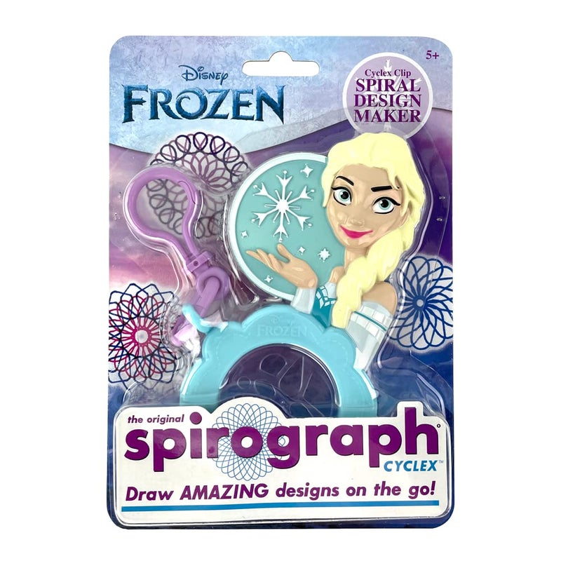 Spirograph Cyclex Clip Elsa - Disney - The Easy Way to Make Countless Amazing Designs - Rotating Stencil Wheel - Travel Ages 5+ - Image 1