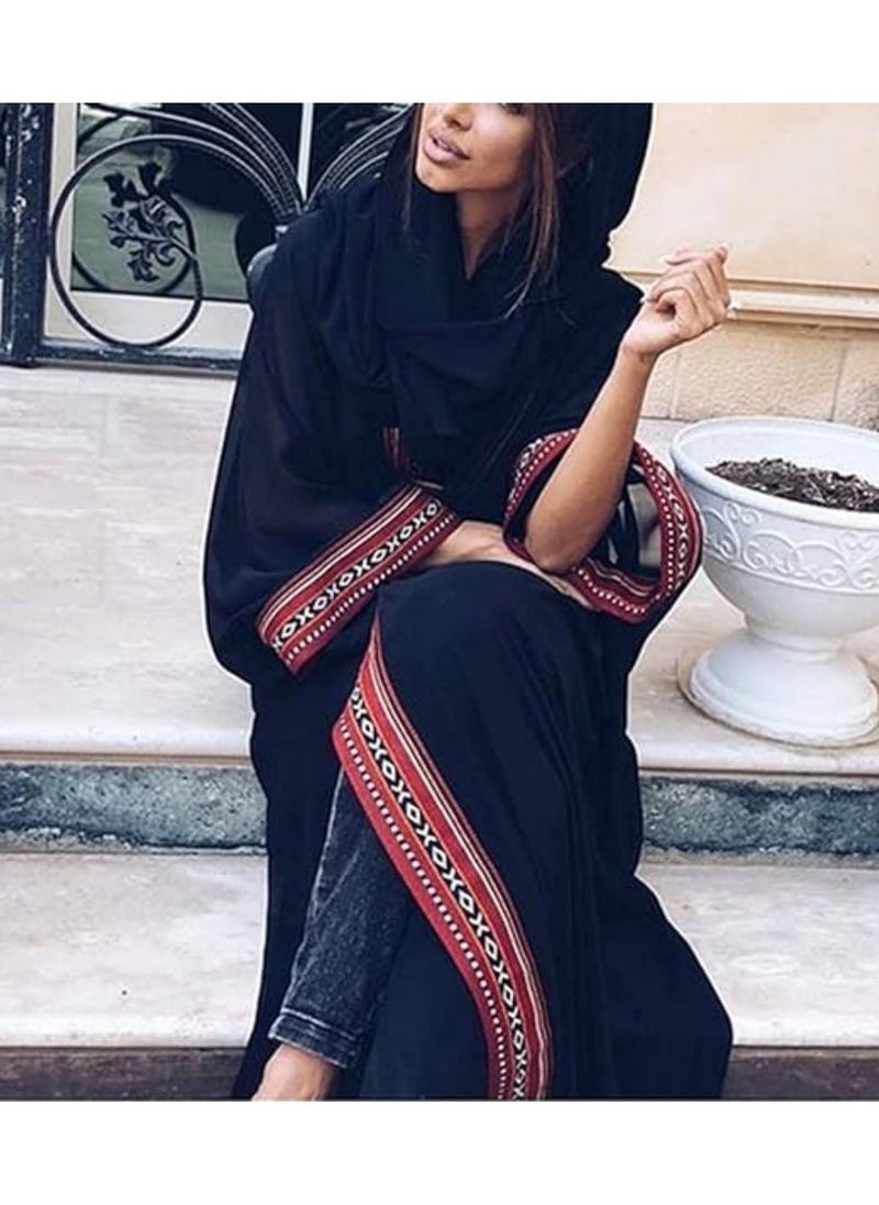 Summer Long Kaftan Bohemian Beach Kimono Swimsuit Cover Up Plus Size Dress for Women Sunscreen cardigan Length: 140cm (Black)