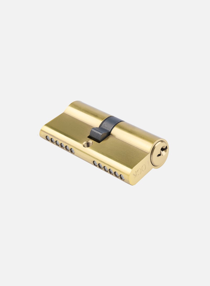 CINCINNO Full Brass 70mm Euro Cylinder Lock – Double Sided Key, 5-Year Warranty, High Security, Anti-Rust, Easy Installation – Ideal for Doors, Cabinets, Wardrobes, Bedrooms – (Gold Plated) 