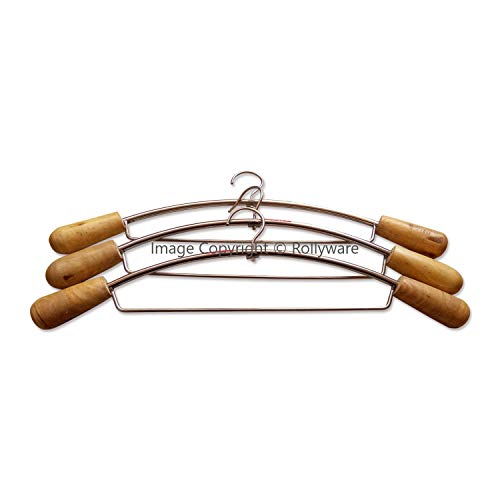 ROLLYWARE Lehenga Hanger India's First Unique Design Wooden Stainless Steel Hanger with Support - Wardrobe, Sarees, Coat, Scarfs & Other Clothes (1 Hanger only) - Image 5