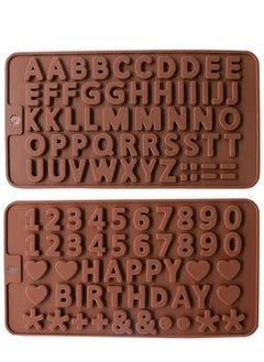 Chocolate Mold Letter and Number Silicone Candy Molds Happy Birthday Cake Decorating Symbols Shapes, Number Molds For Baking, Mini Chocolate Letter Mold Easy To Clean Silicone Letter Molds