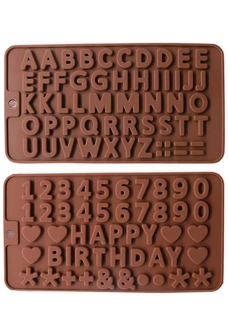 Generic - Chocolate Mold Letter and Number Silicone Candy Molds Happy Birthday Cake Decorating Symbols Shapes, Number Molds For Baking, Mini Chocolate Letter Mold Easy To Clean Silicone Letter Molds - Image 1