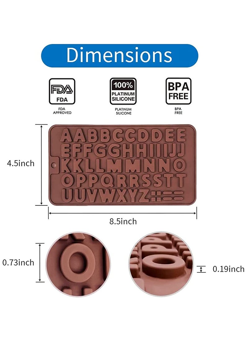 Generic - Chocolate Mold Letter and Number Silicone Candy Molds Happy Birthday Cake Decorating Symbols Shapes, Number Molds For Baking, Mini Chocolate Letter Mold Easy To Clean Silicone Letter Molds - Image 1