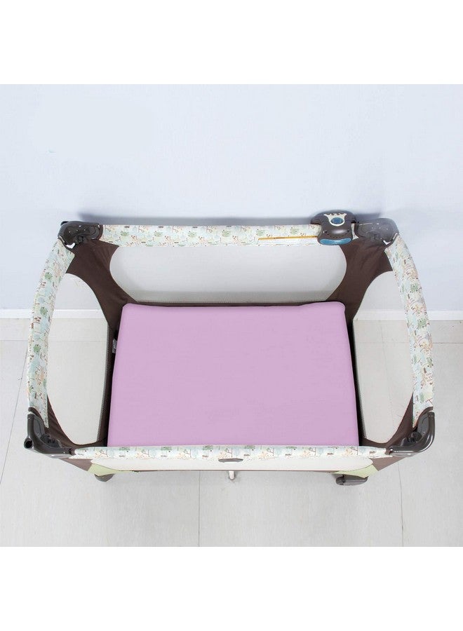 Biloban Pack And Play Sheets Fitted 2 Pack Portable Playard Sheets Ultra Soft Microfiber Pack And Play Sheets Mini Crib Sheet White & Lavender Preshrunk  - Image 3