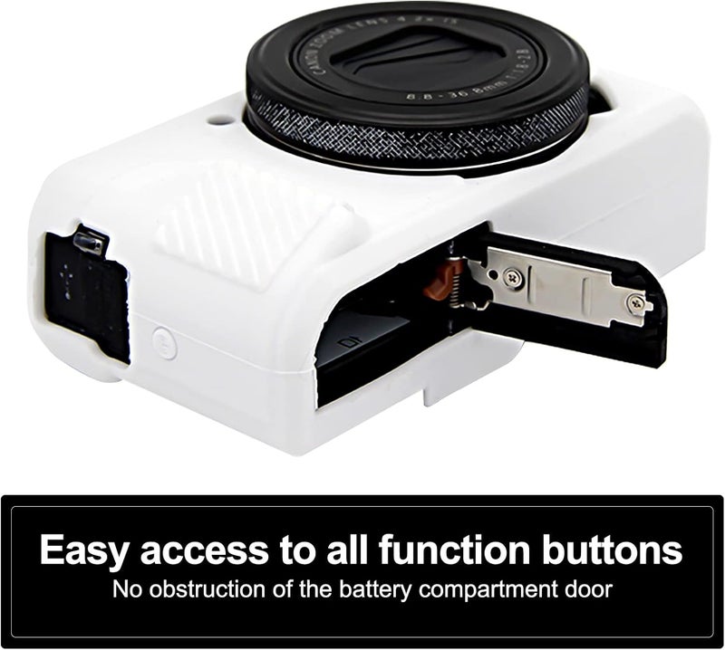 Easy Hood G7X2 Case, Camera Case for Canon G7 X Mark II, Soft Silicone Protective Cover with Removable Lens Cover for Powershot G7X Mark II DSLR Camera White uncovered Market need oriented construction - Image 4