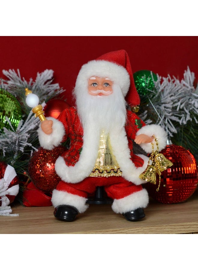 Christmas gift box + 7 gifts (Santa Claus figure with lights and songs + scented candle + Christmas earrings + 25 cm green tree + bell pendant + small gift ball + small crystal) - Image 4