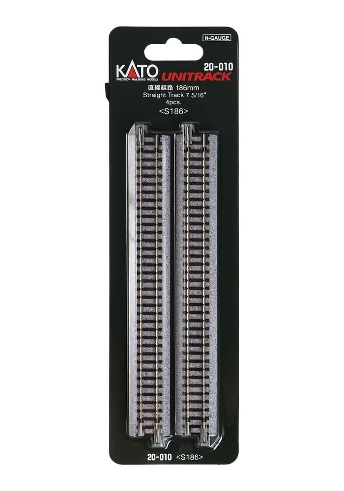 Kato N Scale Unitrack 186mm Straight Track - 4 Pieces - Image 1