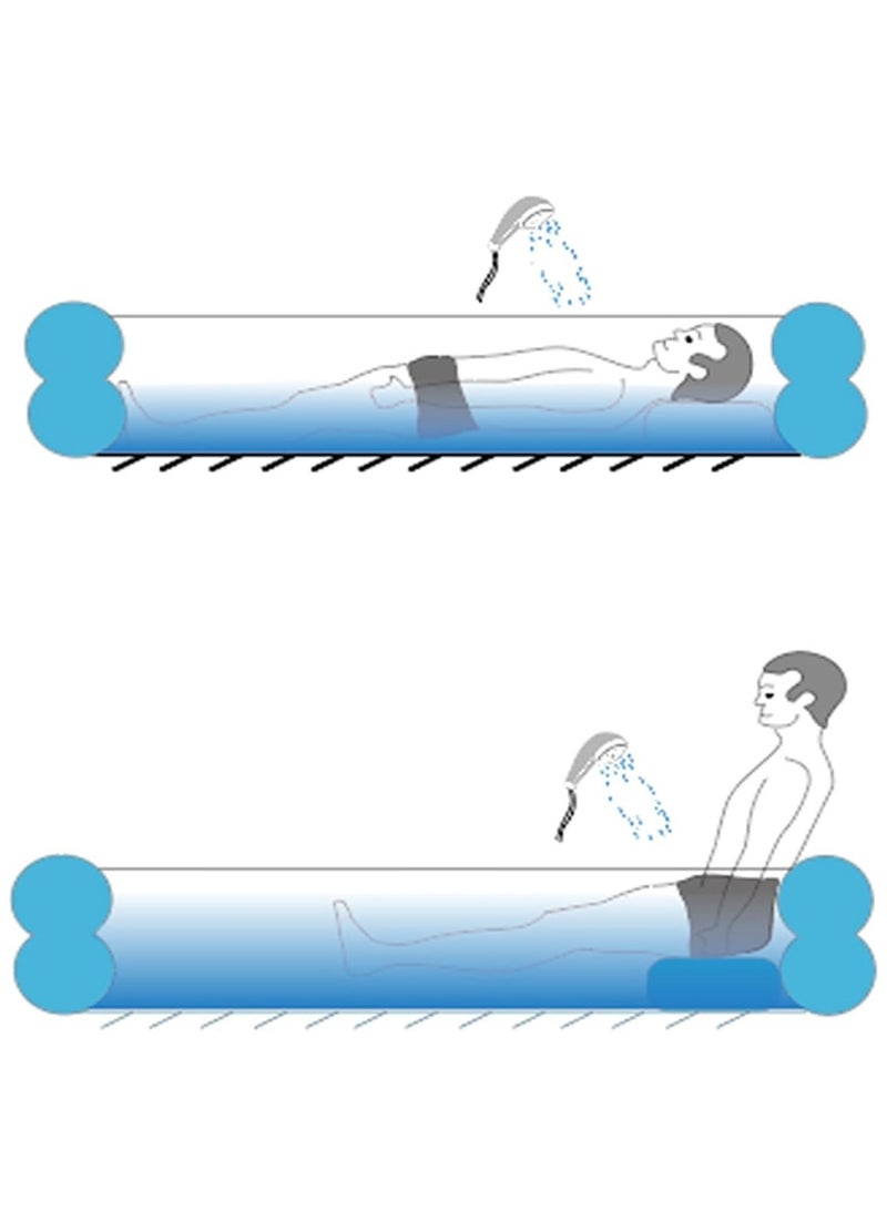 شو وو مجموعة حوض استحمام قابل للنفخ من البولي فينيل كلوريد للبالغين، دش محمول بجانب السرير مع وسادة، مساعد استحمام في السرير لكبار السن طريحي الفراش مع مضخة هواء وكيس ماء - Image 2