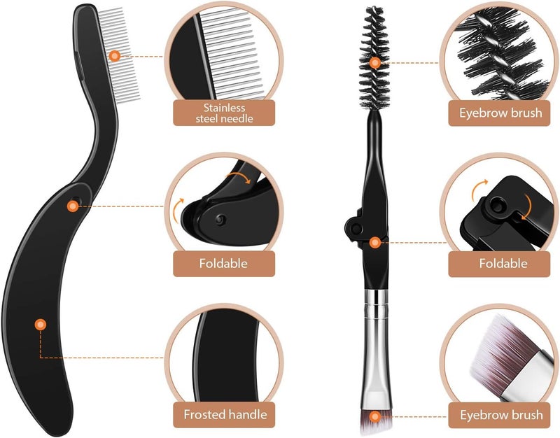 BOAO Folding Eyebrow Comb Eyelash Separator Eyebrow Eyelash Grooming Brush for Making Up Supplies (Style A, 4 Pieces) - Image 4