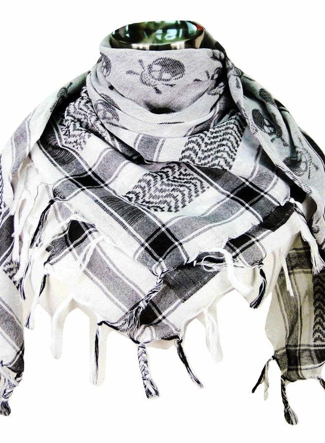 Tapp Collections شال شماغ بنمط جمجمة مميز - أسود/أبيض - Image 1