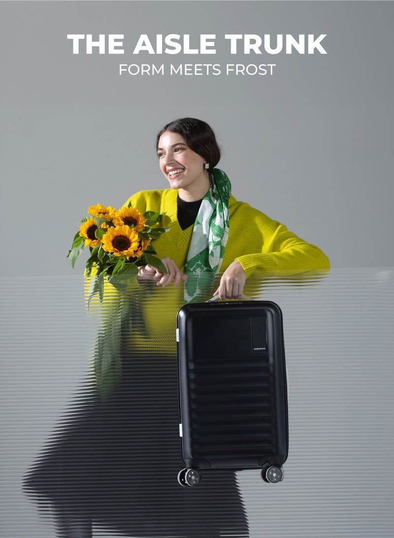 Mokobara The Aisle Trunk Cabin Luggage - Durable Polycarbonate Material | Money Moves, Black - Image 2