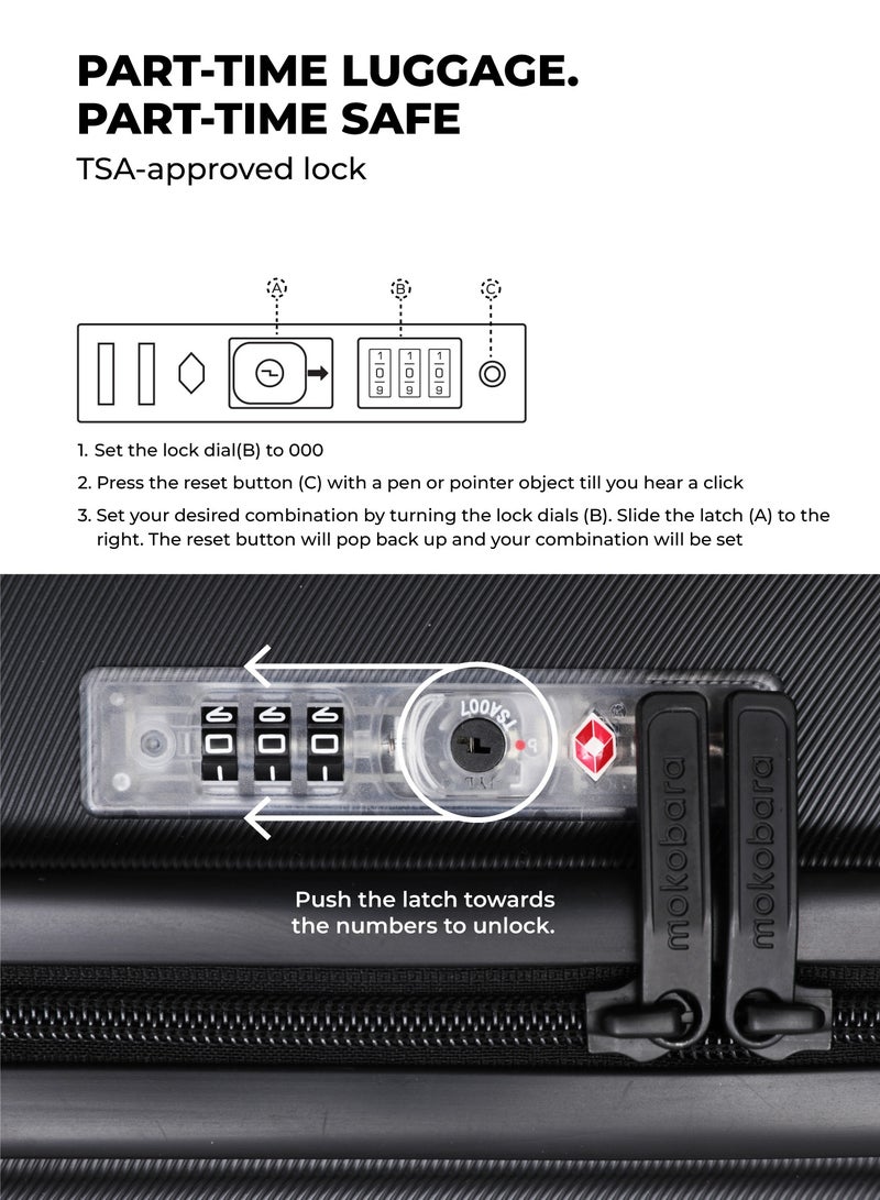 Mokobara The Aisle Trunk Cabin Luggage - Durable Polycarbonate Material | Money Moves, Black - Image 4