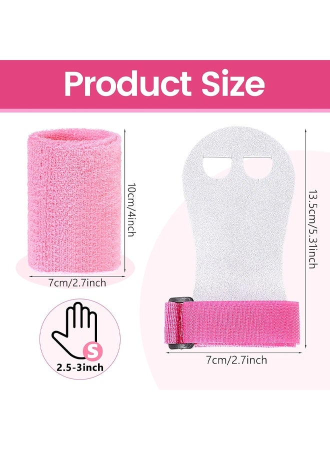 2 Sets Gymnastics Hand Grips with Wristbands Palm Wrist Support for Kids Youth Workout - Image 2