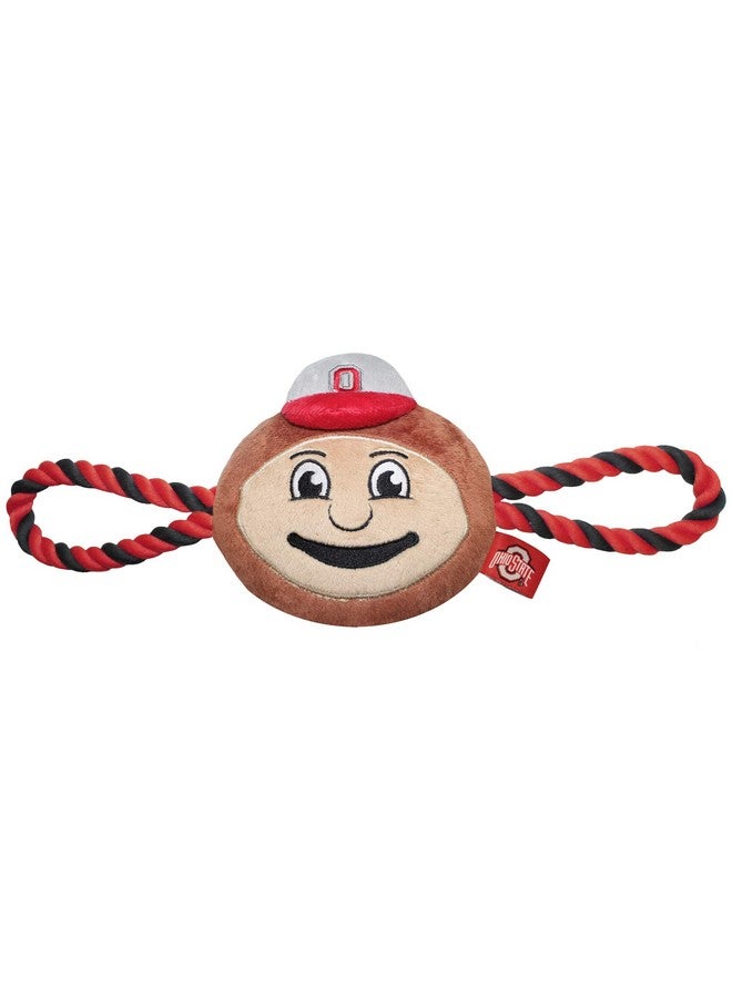 Pets First NCAA Ohio Buckeyes Nylon Mascot Dog Toy with Tough Dog Ropes & Inner Squeaker in Bright Team Colors