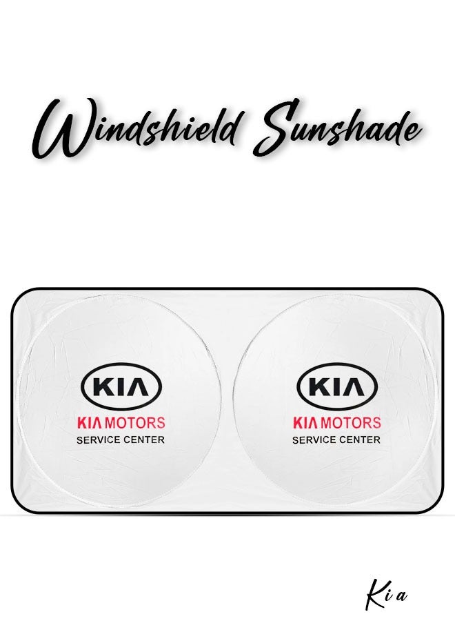 KIA Car Windshield Sun Shade, Foldable UV Rays and Heat Protector, Reflective Sun Visor, Keeps Vehicle Cool, Universal Fit, Easy Installation - KIA - Image 3