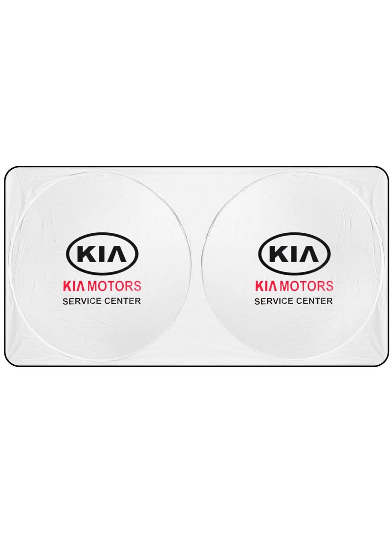 KIA Car Windshield Sun Shade, Foldable UV Rays and Heat Protector, Reflective Sun Visor, Keeps Vehicle Cool, Universal Fit, Easy Installation - KIA - Image 4