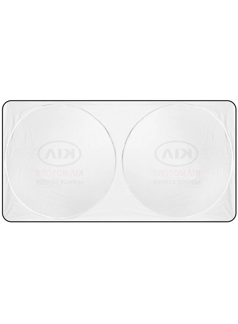 KIA Car Windshield Sun Shade, Foldable UV Rays and Heat Protector, Reflective Sun Visor, Keeps Vehicle Cool, Universal Fit, Easy Installation - KIA - Image 5