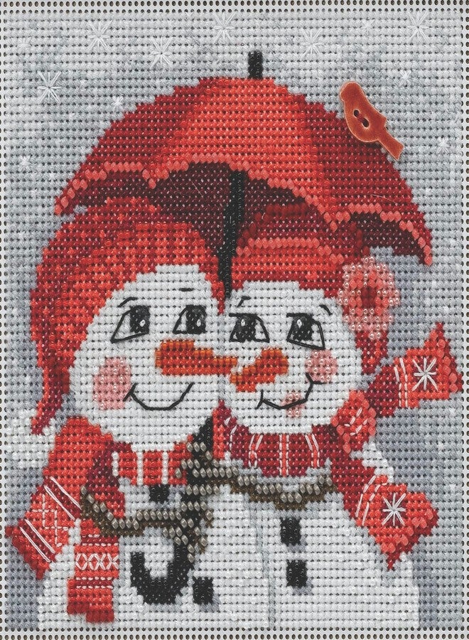 Mill Hill Snow in Love Beaded Counted Cross Stitch Kit Buttons & Beads 2022 Winter Series MH142235 - Image 1