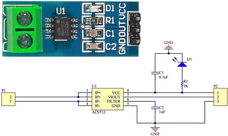 Atnsinc 3PCS 5A Range Current Sensor ACS712 Module AC/DC for Arduino (5A) - Image 5