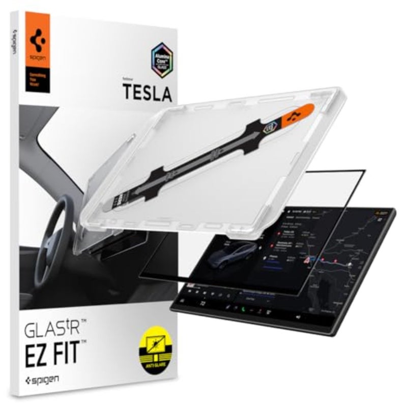 واقي شاشة من الزجاج المقوى [GLAStR EZ FIT] لـ 16 Tesla Model Y Standard/Premium 2026، موديل Y Performance (2026/25) [شاشة لمس لوحة القيادة مقاس 16 بوصة] - غير لامع/مضاد للوهج/مضاد للبصمات - Image 1
