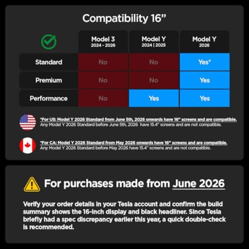 واقي شاشة من الزجاج المقوى [GLAStR EZ FIT] لـ 16 Tesla Model Y Standard/Premium 2026، موديل Y Performance (2026/25) [شاشة لمس لوحة القيادة مقاس 16 بوصة] - غير لامع/مضاد للوهج/مضاد للبصمات - Image 2