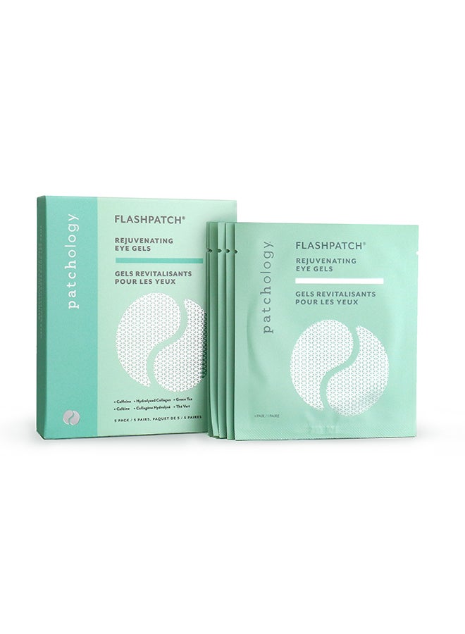 Patchology FlashPatch Eye Gels 5 Pairs – Rapid Refresh for Tired Eyes, Caffeine & Collagen, 5-Minute Treatment for Under-Eye Puffiness Relief 5 Pack - Image 2
