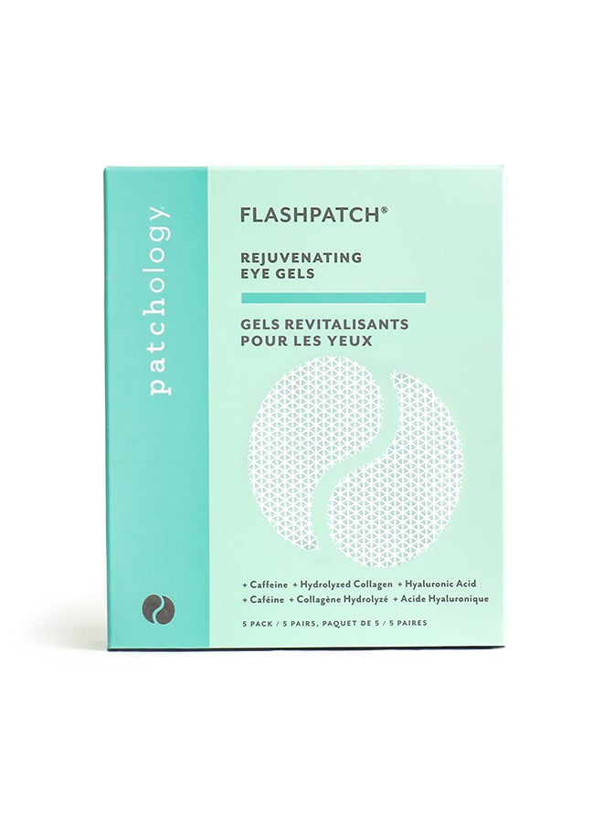 Patchology FlashPatch Eye Gels 5 Pairs – Rapid Refresh for Tired Eyes, Caffeine & Collagen, 5-Minute Treatment for Under-Eye Puffiness Relief 5 Pack - Image 1