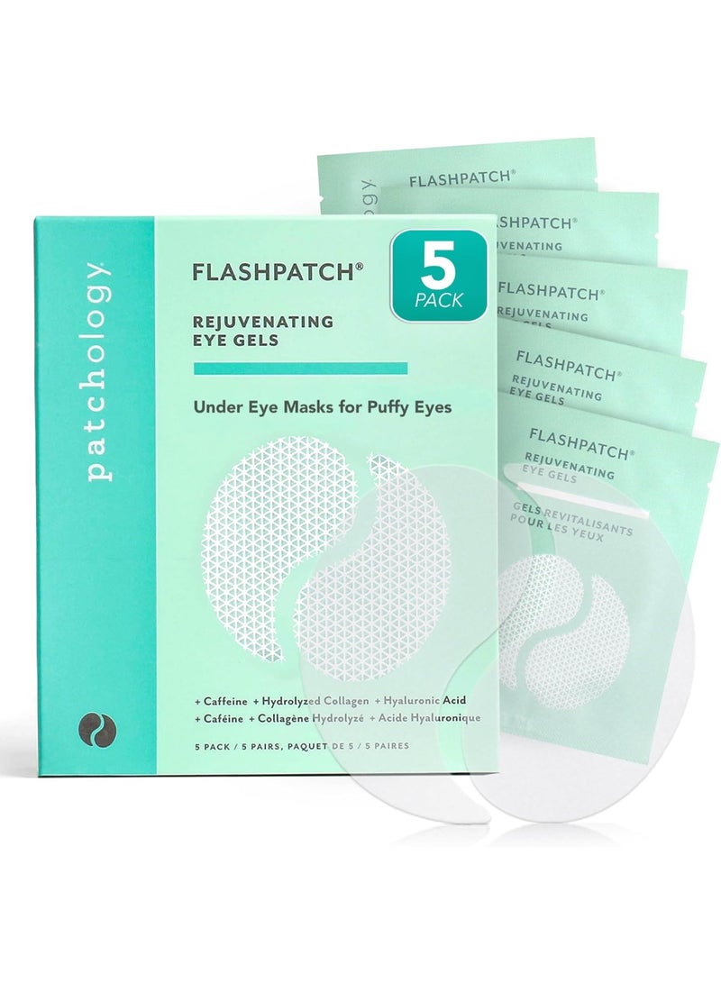 Patchology FlashPatch Eye Gels 5 Pairs – Rapid Refresh for Tired Eyes, Caffeine & Collagen, 5-Minute Treatment for Under-Eye Puffiness Relief 5 Pack - Image 3