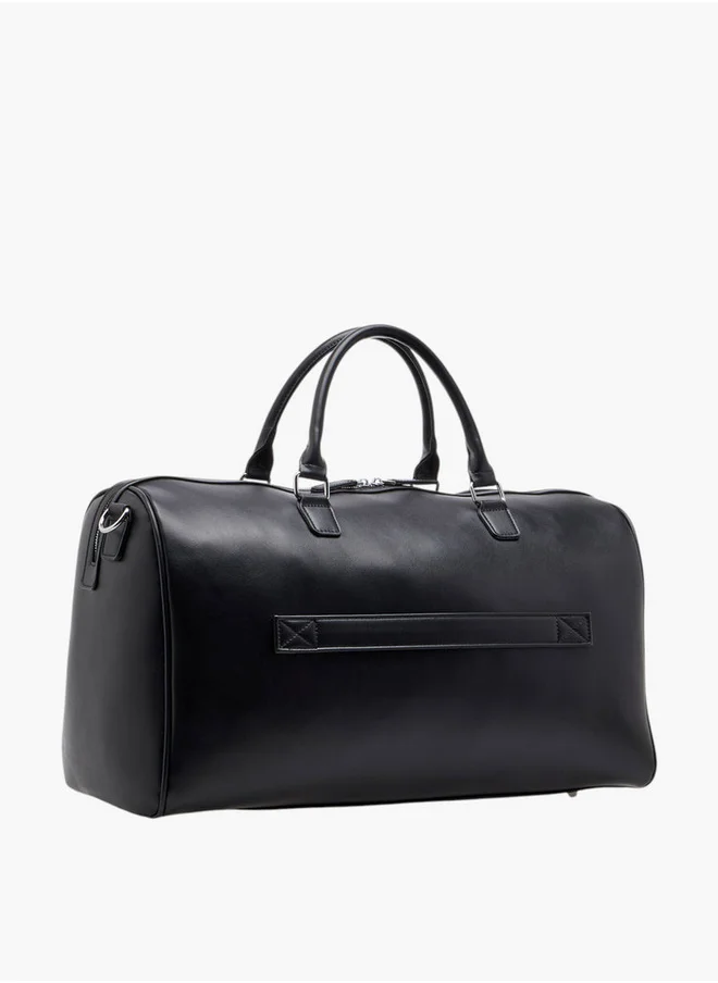 DUCHINI Men's Textured Duffle Bag with Detachable Strap and Zip Closure One Size