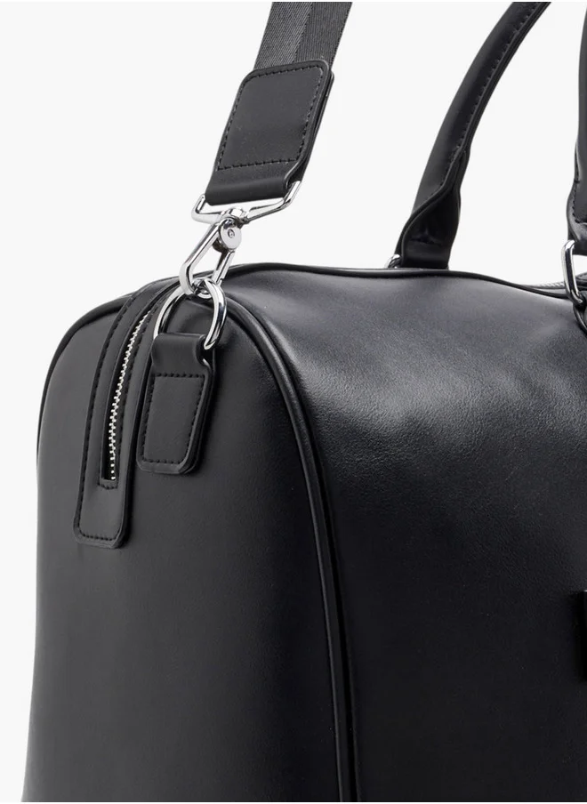 DUCHINI Men's Textured Duffle Bag with Detachable Strap and Zip Closure One Size