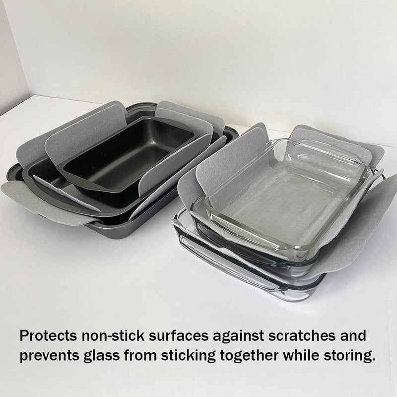 Evelots Bakeware/Cookware Scratch Protectors-Pots/Pan/Dish Dividers -Set of 6 - Two Large Sizes-Extra Thick Felt - Prevent Chips and Cracks When Stacking - Image 4