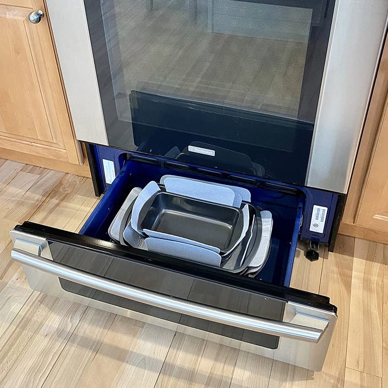 Evelots Bakeware/Cookware Scratch Protectors-Pots/Pan/Dish Dividers -Set of 6 - Two Large Sizes-Extra Thick Felt - Prevent Chips and Cracks When Stacking - Image 3