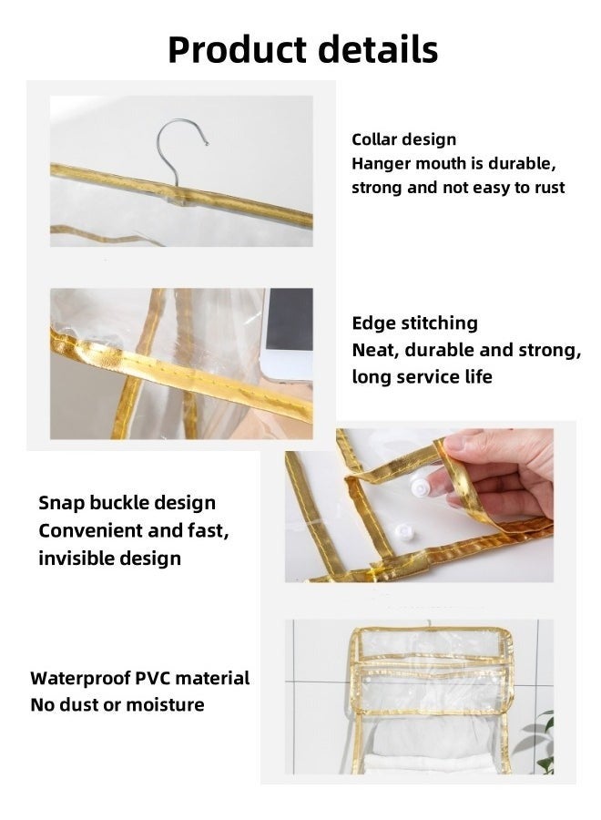 Bathroom Storage Bag Transparent Toilet Storage Bag Dormitory Bath Bag Bathroom Waterproof Hanging Bag PVC Storage Bag Bathroom Waterproof Hanging Bag Hanging Storage Bag with Mobile Phone Interlayer Can Be Used for Bathroom Dormitory Travel Carrying (White) - Image 4