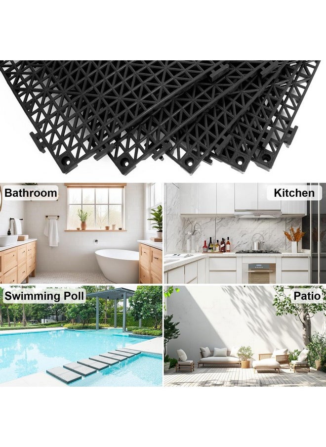 Garage Floor Tiles, 12 Pack Rubber Drainage Mat Interlocking Shower Floor Tiles Shed Basement Flooring (Black) - pzsku/ZD3251D9C790FF08F79BEZ/45/_/1740982892/14eb748b-efc5-4021-a2f5-8e12cd43e915