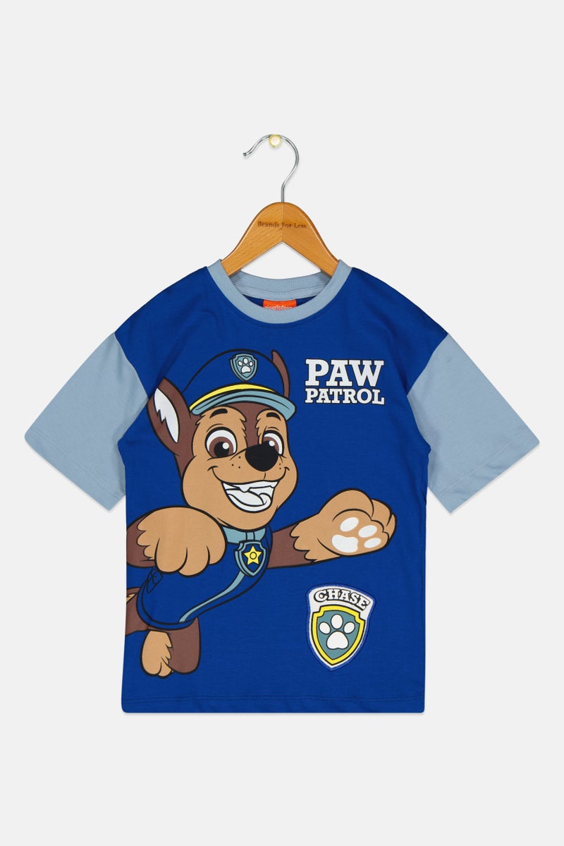 nickelodeon تي شيرت قصير الأكمام بألوان متعددة للأولاد الصغار بتصميم جرافيكي على شكل طاقم رقبة - Image 2