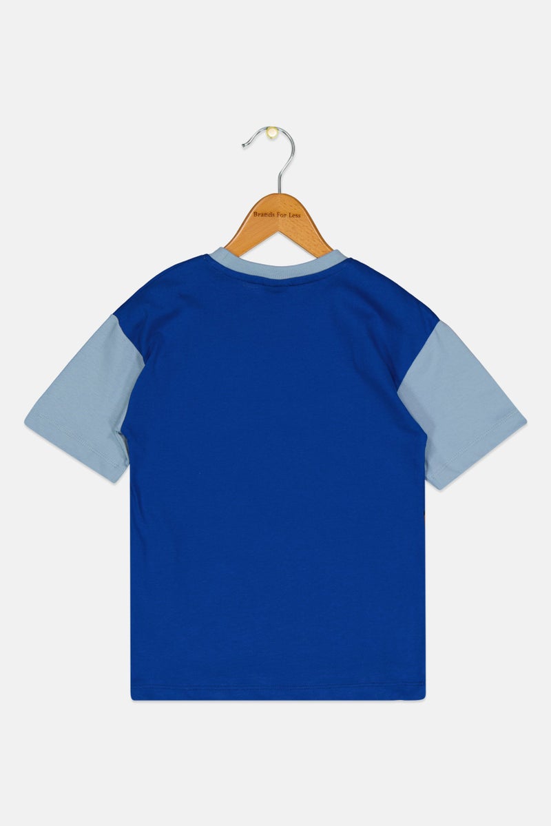 nickelodeon تي شيرت قصير الأكمام بألوان متعددة للأولاد الصغار بتصميم جرافيكي على شكل طاقم رقبة - Image 3