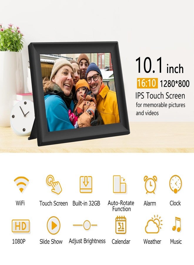 إطار صور رقمي واي فاي بسعة 32 جيجابايت وشاشة لمس IPS عالية الدقة 1280×800، يدعم إرسال الصور والفيديوهات عبر التطبيق أو البريد الإلكتروني، يدعم توسيع سعة التخزين عبر ذاكرة USB/بطاقة SD، دوران تلقائي، قابل للتعليق على الحائط - Image 2