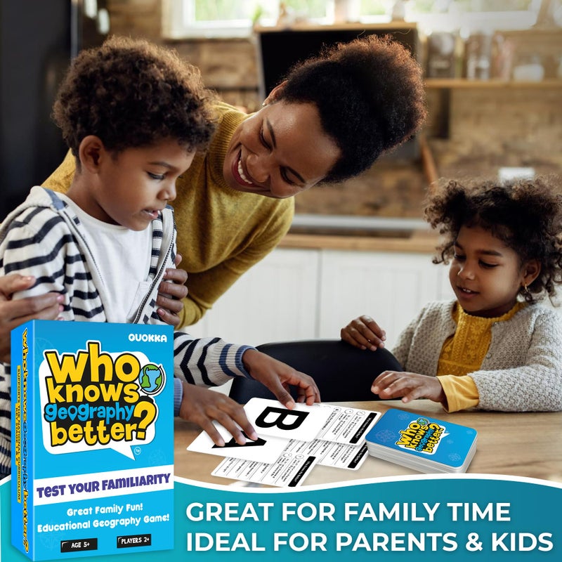 QUOKKA Who Knows Better? - Geography - Family Card Trivia Game | Fun Learning & Educational Questions for Families | Suitable for Boys & Girls - Image 4