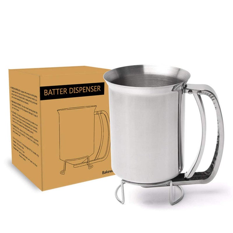 Miecux Stainless Steel Pancake Cupcake Batter Dispenser - Great for Cupcakes Belgian Waffles Crepes Muffin Baking (800ml) - Image 1