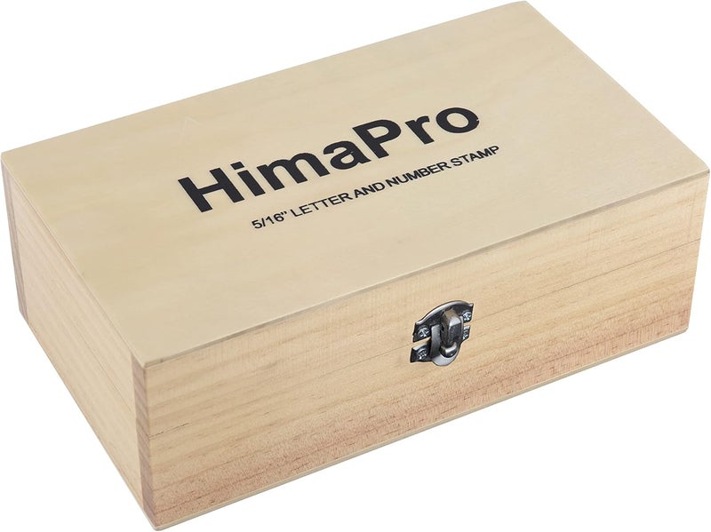 HimaPro Letter and Number Stamp Set 36pcs 40Cr Alloy Steel Metal Stamp Number & Letter Punch Set in a Wooden case (8mm 5/16 Inch) - Image 3