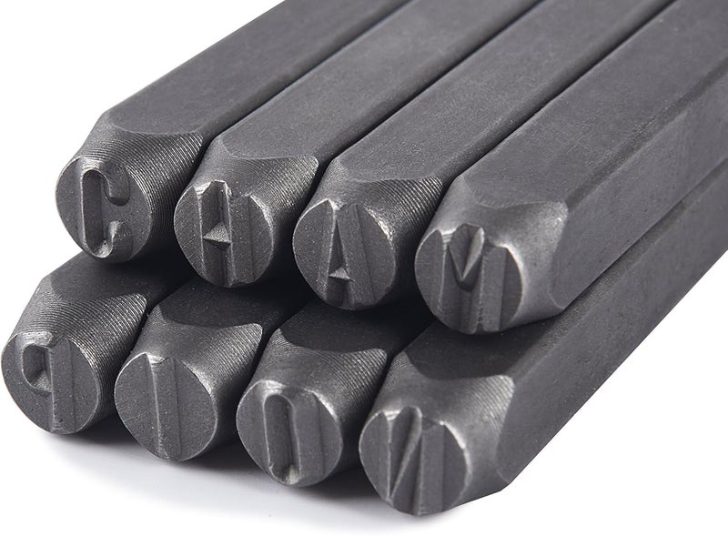 HimaPro Letter and Number Stamp Set 36pcs 40Cr Alloy Steel Metal Stamp Number & Letter Punch Set in a Wooden case (8mm 5/16 Inch) - Image 2